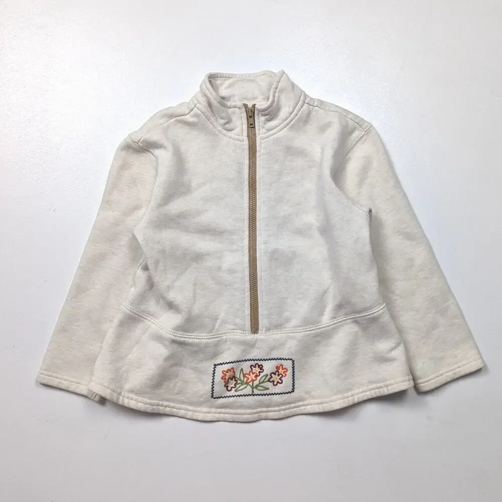 Vintage Gymboree Sweatshirt Girls Size Large 4-5T Beige Embroidered Pullover